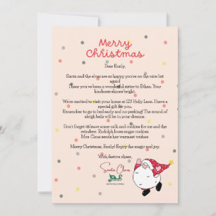 Personalized Santa Claus Letter Christmas Card