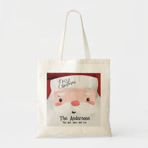 Personalized Santa Claus Merry Christmas Tote Bag