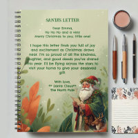 Personalized Santa Claus North Pole Reindeer Green