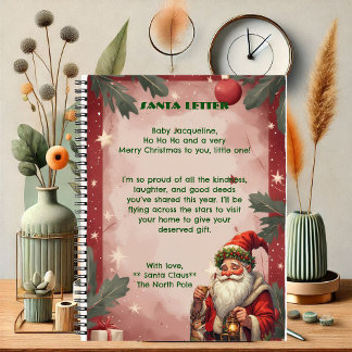 Personalized Santa Claus North Pole Reindeer Red  Notebook