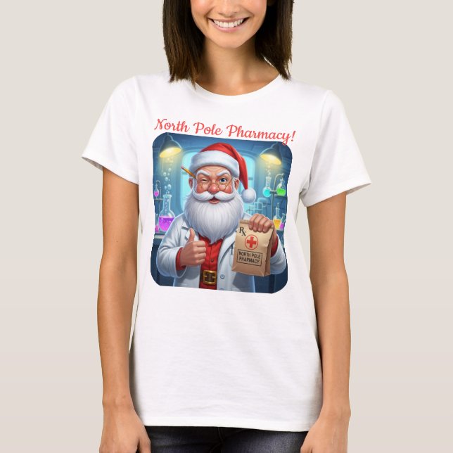 Personalized Santa Claus Pharmacy Shirt North Pole (Front)