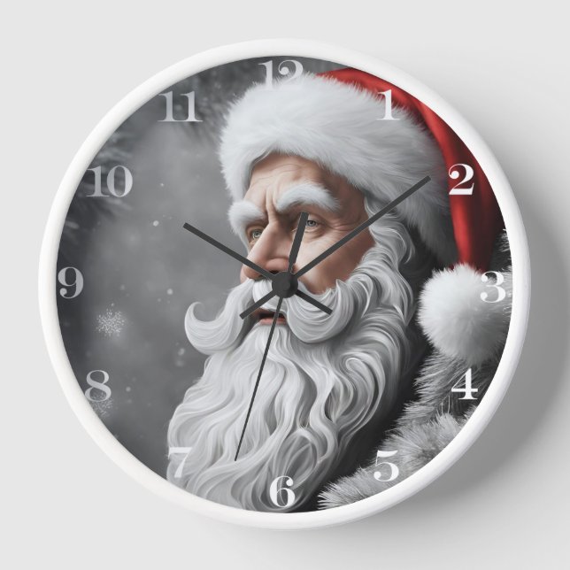 Personalized Santa Claus Wall Clock (Front)
