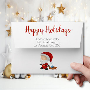 Personalized Santa Claus with Toys Christmas Envelope
