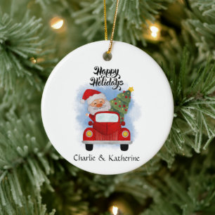 Personalized santa clause  christmas ornaments cus
