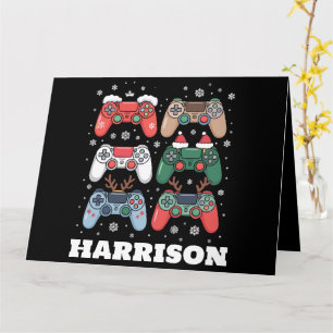 Personalized Santa Gaming Controller Gamer Xmas Card