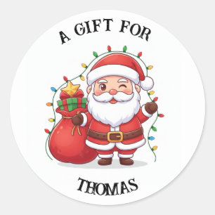 Personalized Santa Gift Label Sticker Custom Name