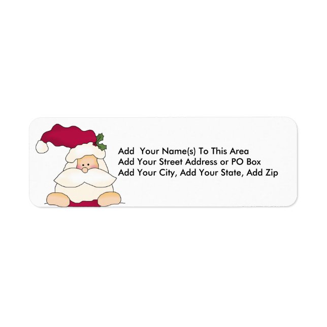 Personalized Santa Holiday Return Address Labels (Front)