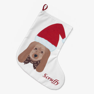 Personalized Santa Hound Dog Christmas Stocking