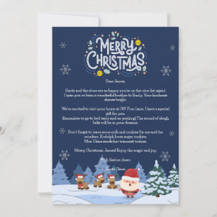 Personalized Santa Letter Christmas Card for Boys