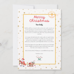 Personalized Santa Letter Christmas Card for Kids