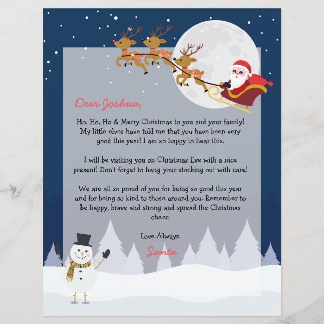Personalized Santa Letter From North Pole (Front)