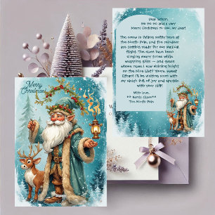 Personalized Santa Letter From North Pole Reindeer Holiday Card