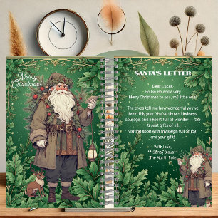 Personalized Santa Letter North Pole Greenery Xmas Notebook