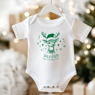 Personalized Santa Little Helper Reindeer Baby Bodysuit