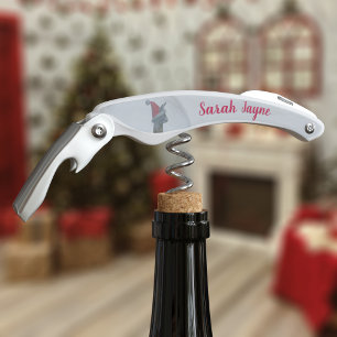 Personalized Santa Llama Christmas Corkscrew