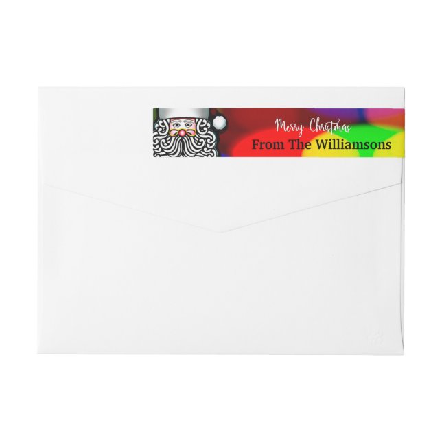 Personalized Santa Merry Christmas Return Address Wrap Around Label (Back)