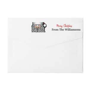 Personalized Santa Merry Christmas Return Address Wrap Around Label