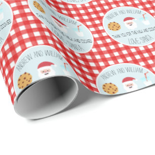 Personalized Santa Milk and Cookies Wrapping Paper