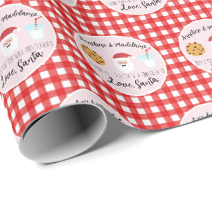 Personalized Santa Milk and Cookies Wrapping Paper