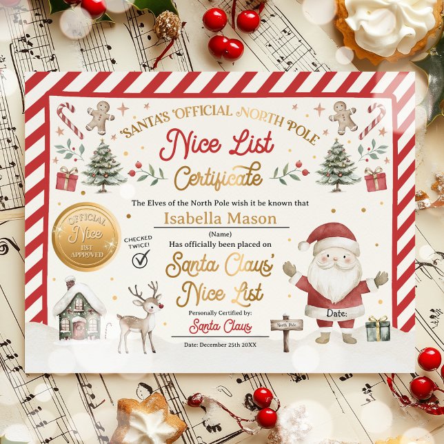 Personalized Santa Official Nice List Certificate (Creator Uploaded)