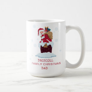 Personalized Santa on Roof Christmas Chimney Coffee Mug