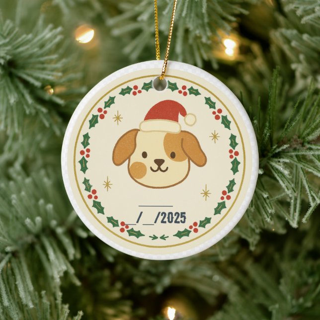 Personalized Santa Paws Pet Ornament | Custom Name (Tree)