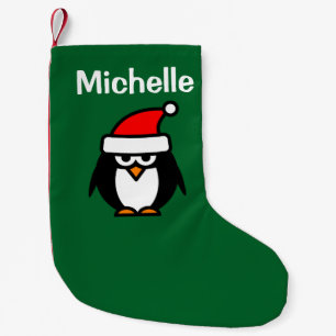 Personalized Santa penguin Christmas stocking