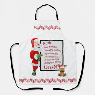 Personalized Santa Reindeer Christmas Legend Apron