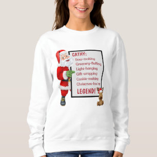 Personalized Santa Reindeer Christmas Legend Sweatshirt
