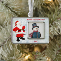 Personalized Santa’s Nice List Photo Ornament