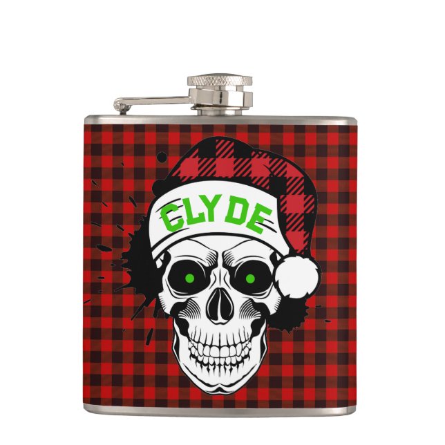 Personalized Santa Skull Flask (Front)