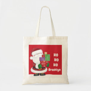 Personalized Santa Tote Bag