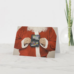 Personalized Santa with Makeup Palette Holiday Card