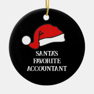 Personalized Santa's Favourite Accountant Ceramic Ornament