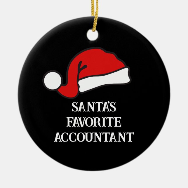 Personalized Santa's Favourite Accountant Ceramic Ornament (Front)
