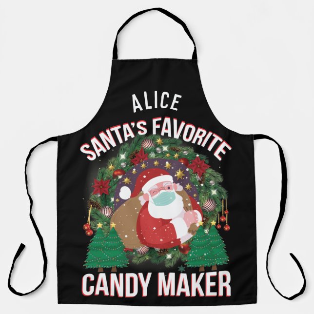 Personalized Santa's Favourite Candy Maker Apron (Front)