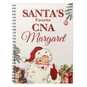 Personalized Santa's Favourite CNA Christmas Notebook