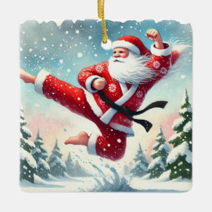 Personalized Santa's Favourite Karateka Ceramic Ornament