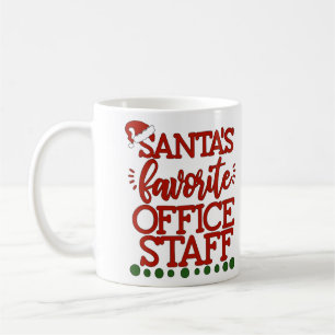 Personalized Santa's Favourite Office Staff Coffee Mug