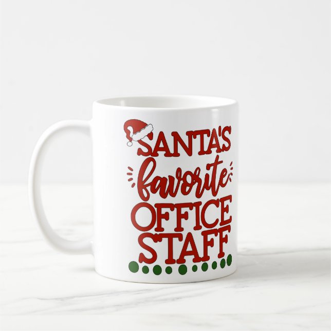 Personalized Santa's Favourite Office Staff  Coffee Mug (Left)