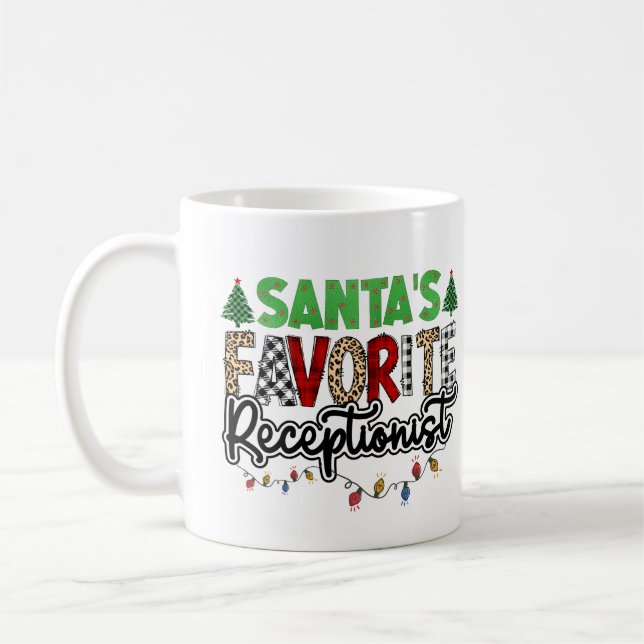 Personalized Santa's Favourite Receptionist  Coffee Mug (Left)