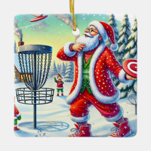 Personalized Santa's Favourite Ultimate Player  Ceramic Ornament