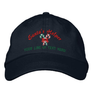 Personalized Santa's Helper Candy Canes Embroidered Hat