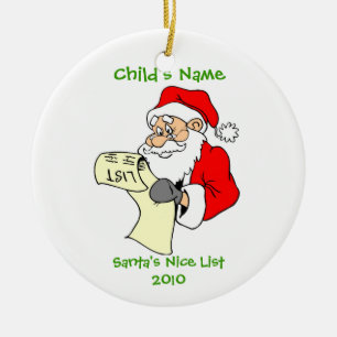 Personalized Santa's Nice List Tree Ornament
