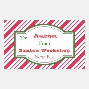 Personalized Santa's Workshop Gift Tag Stickers