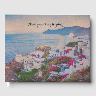 Personalized Santorini Greece Wedding Guestbook