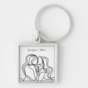 Personalized Sapphic Couple Keychain
