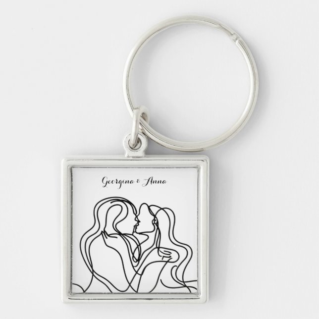 Personalized Sapphic Couple Keychain (Front)