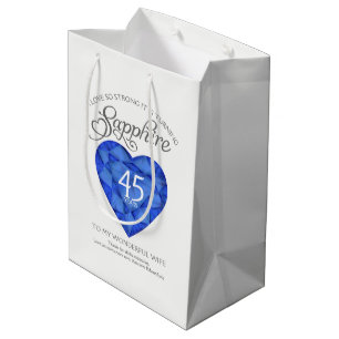 Personalized Sapphire 45th anniversary jewel bag