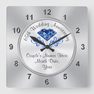 Personalized Sapphire 65th Anniversary Gifts CLOCK